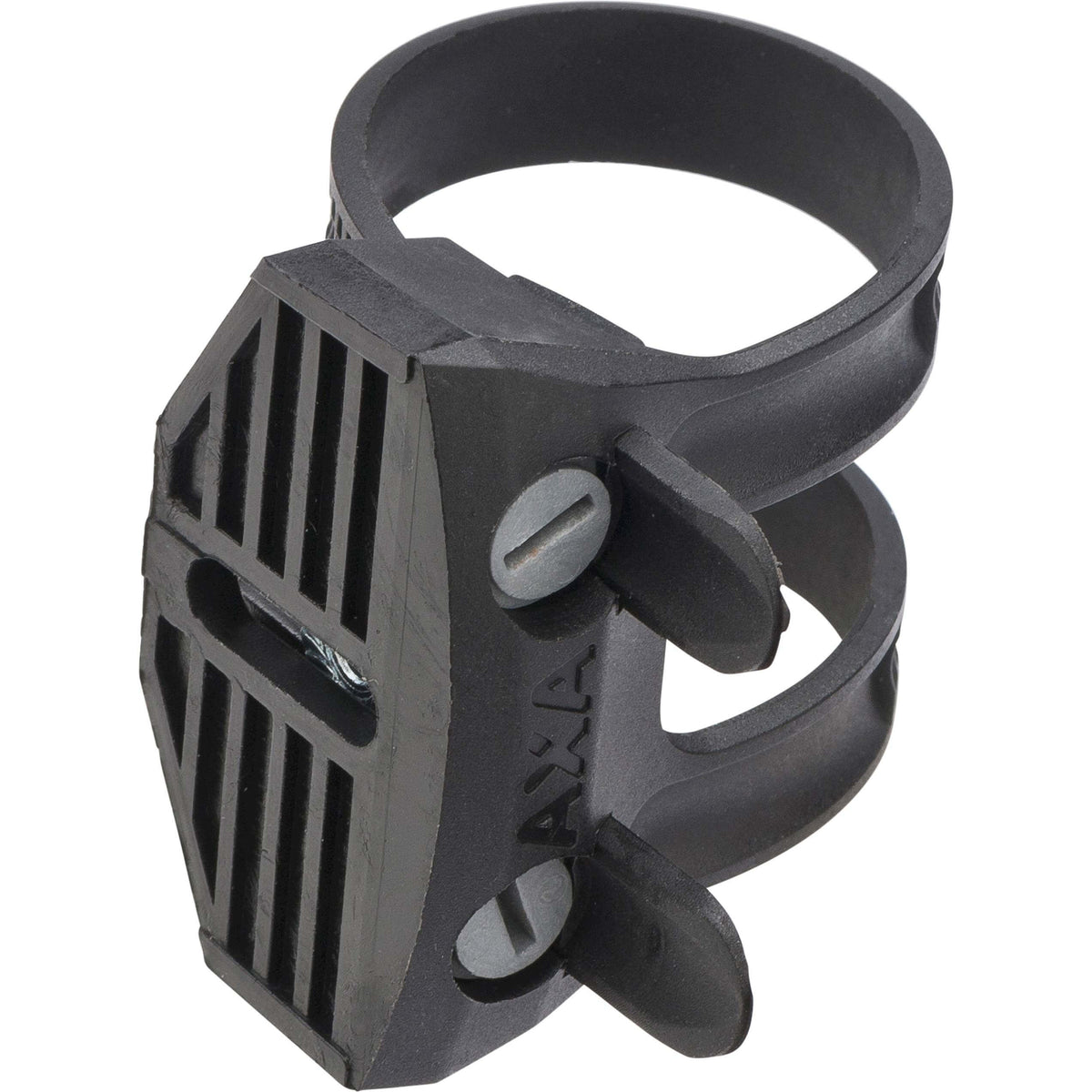 Detail van de AXA Flex Mount bevestiging om een framebuis