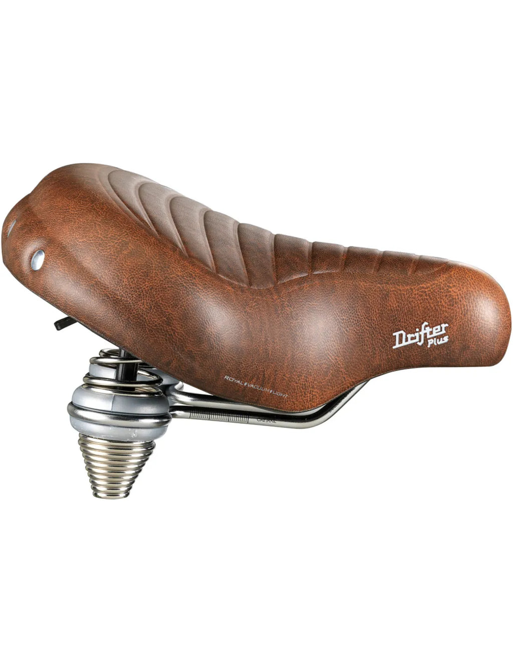 Selle Royal Drifter Plus Relaxed fietszadel in bruin, zijaanzicht met dubbele veren