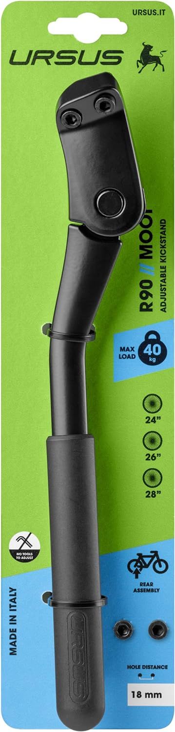 Ursus Mooi+ Rear ANS achterstandaard 18 mm in zwart, in originele verpakking